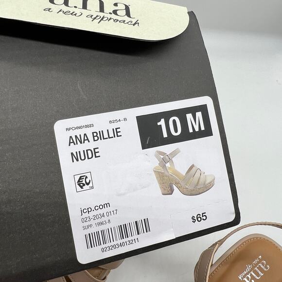 a.n.a Womens Billie Heeled Sandals Nude Color Size 10M - Picture 11 of 11